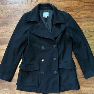 Old navy black wool pea coat medium